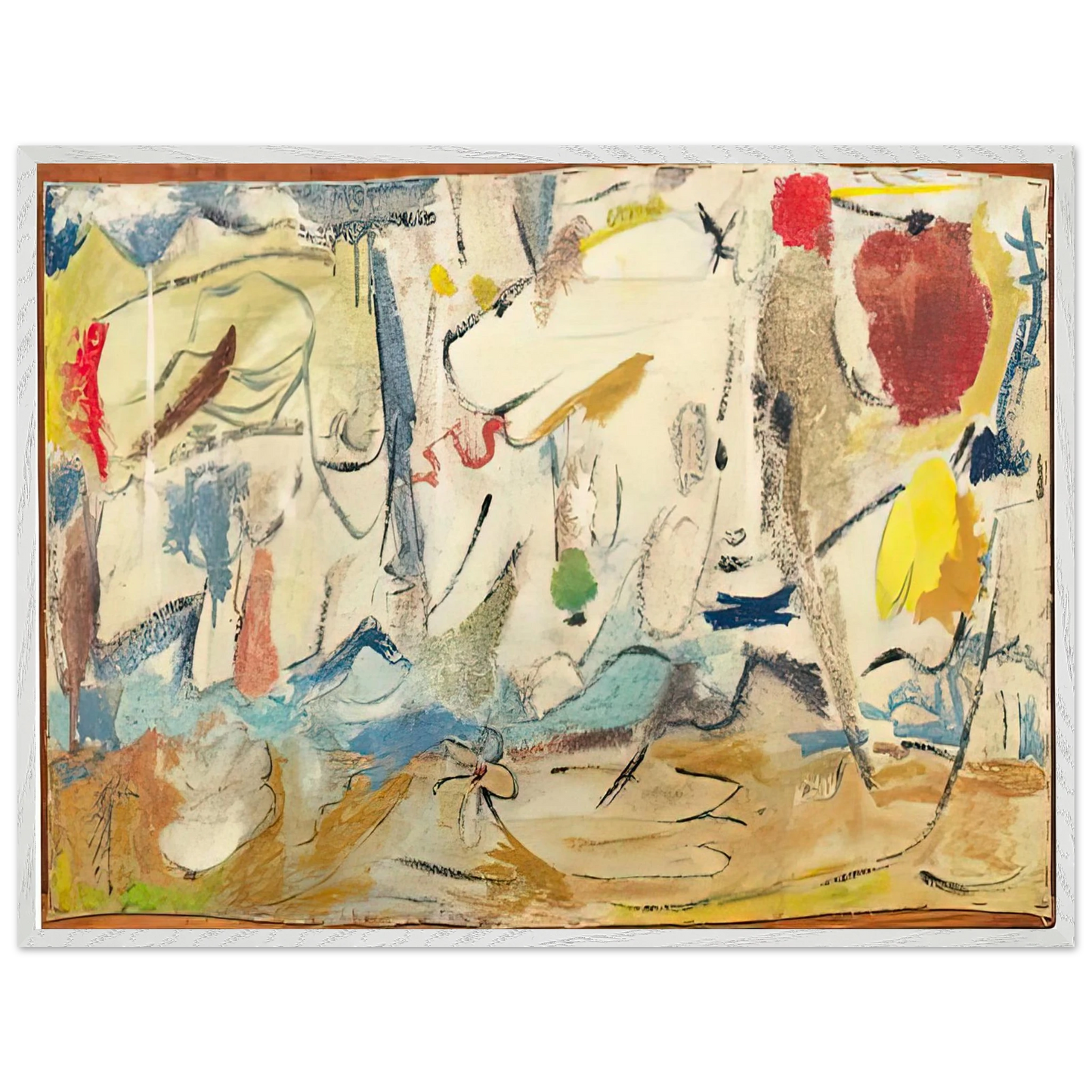 Helen Frankenthaler - Cloudscape, 1951- Wall Art - 30x40 cm / 12x16 inches - Premium Wooden Framed Poster With Fine Art Paper-canvas - Wood frame