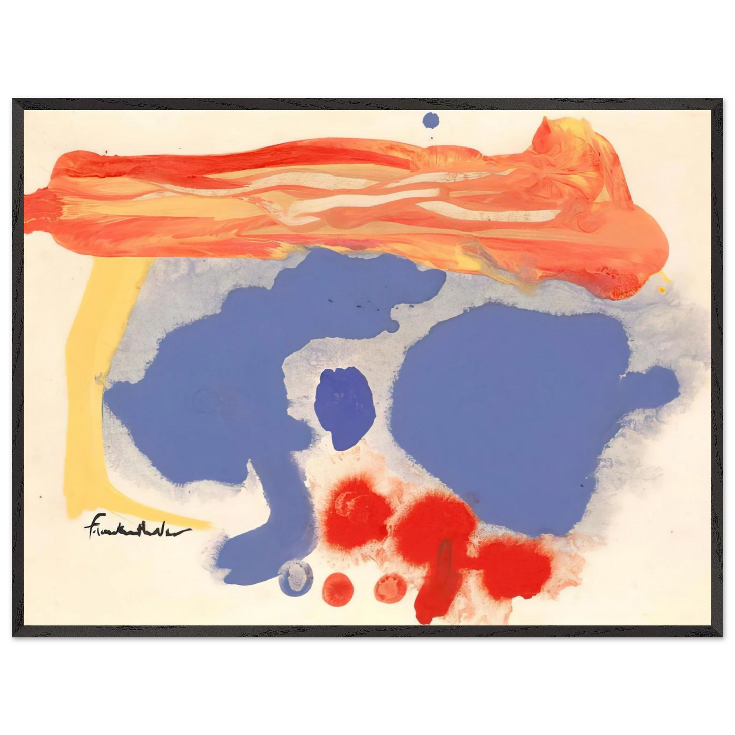 Helen Frankenthaler - Summerscene, Provincetown - 1961 Wall art - 15x20 cm / 6x8 inches - Premium Wooden Framed Poster With Fine Art Paper-canvas - Wood frame