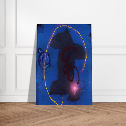 Black Something 8.2.90 - 1990 - John Hoyland Brushed Aluminum Print - 70x100 cm / 28x40 inches | John Hoyland Aluminum Print | John Hoyland Prints