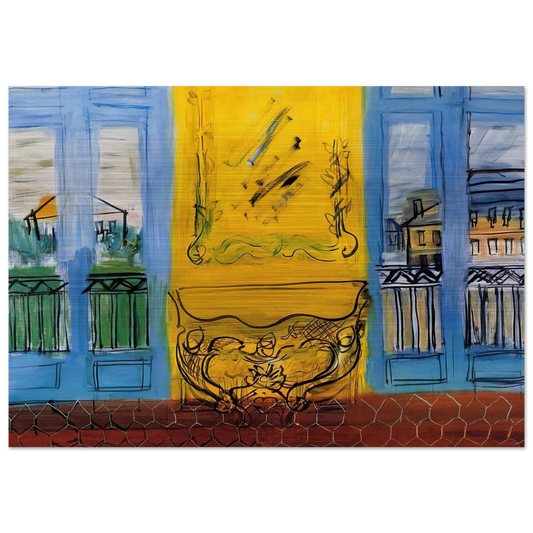 CONSOLE WITH TWO WINDOWS 1948 - Raoul Dufy Brushed Aluminum Print - 70x100 cm / 28x40 inches | Raoul Dufy Aluminum Print | Raoul Dufy Prints