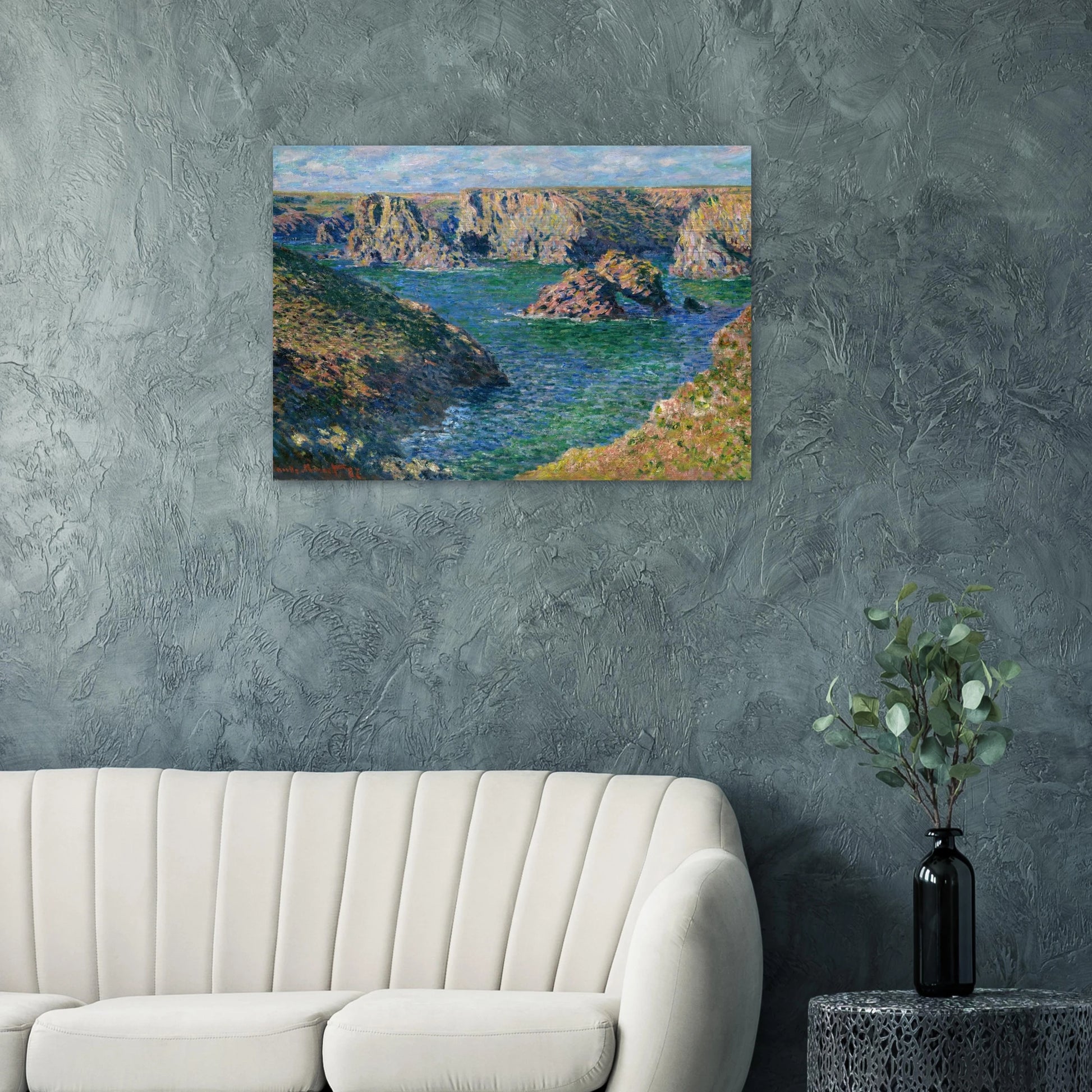 Port Donnant, Belle Ile - claude monet Brushed Aluminum Print - 70x100 cm / 28x40 inches | claude monet Aluminum Print | claude monet Prints