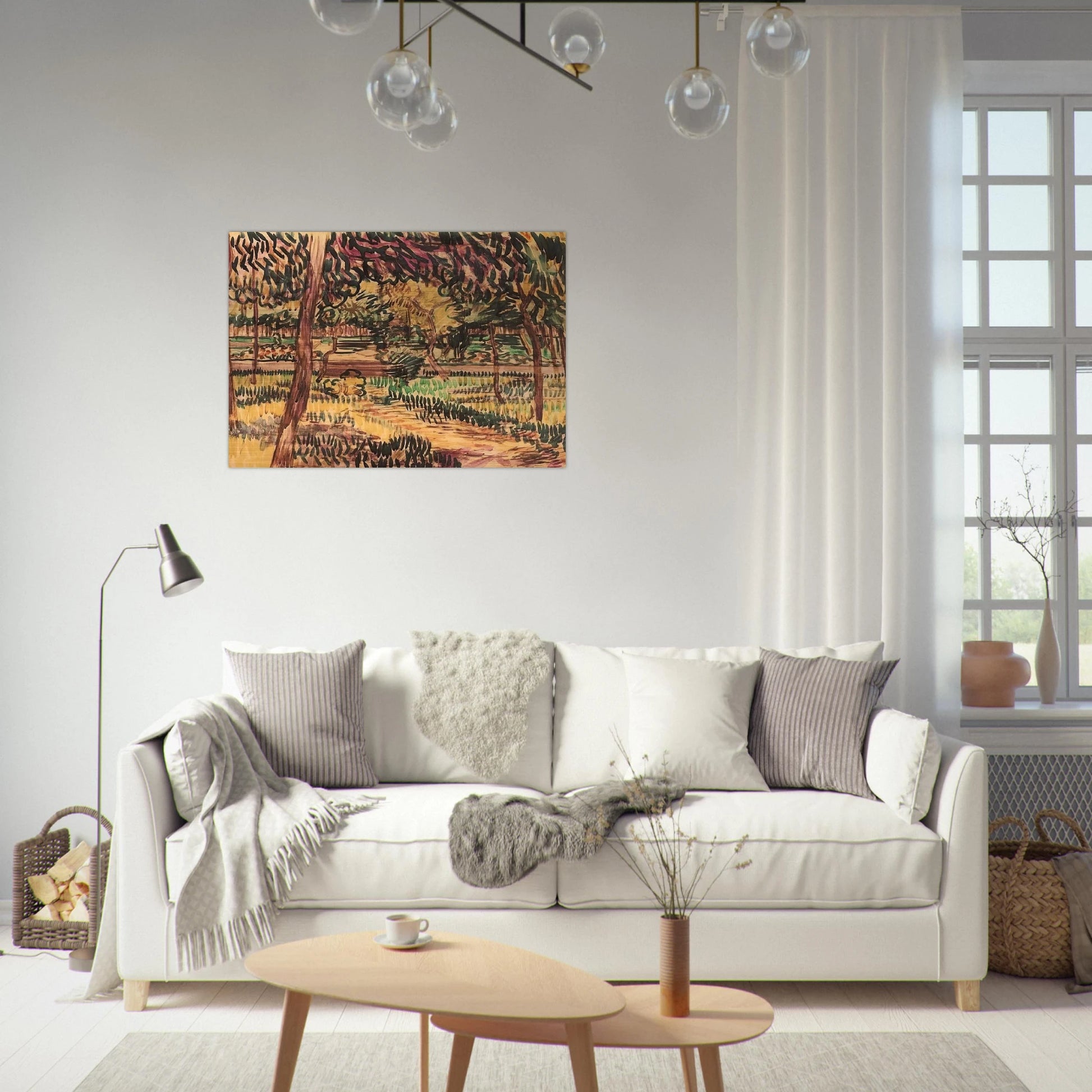 Trees in the Garden of the Asylum - Vincent van Gogh Brushed Aluminum Print - 70x100 cm / 28x40 inches | Vincent van Gogh Aluminum Print | Vincent van Gogh Prints