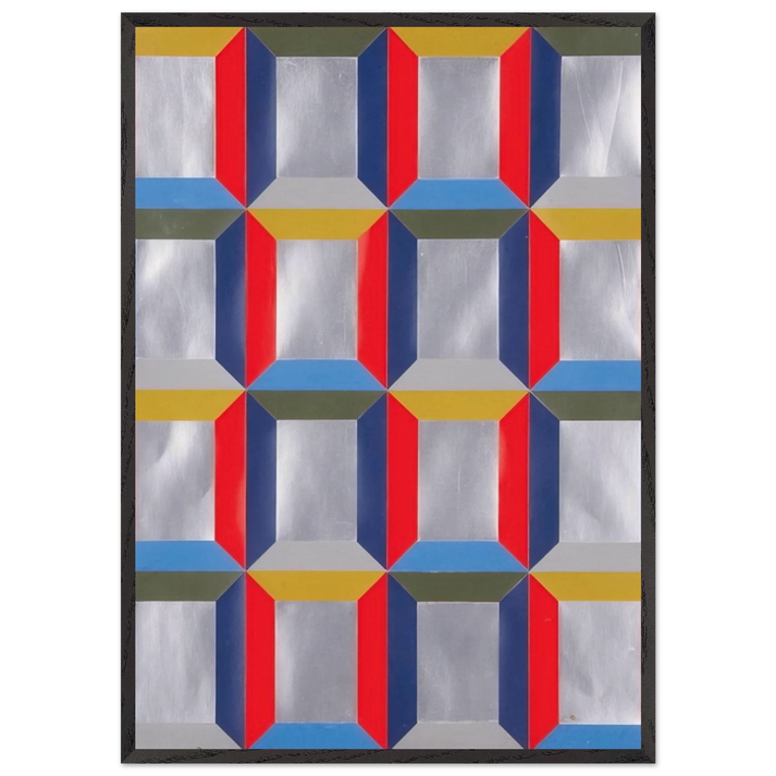 St Marks 16 Frames - 1967 - Miriam Schapiro 70x100 cm / 28x40 inches Framed Art Print – Black Wooden Frame