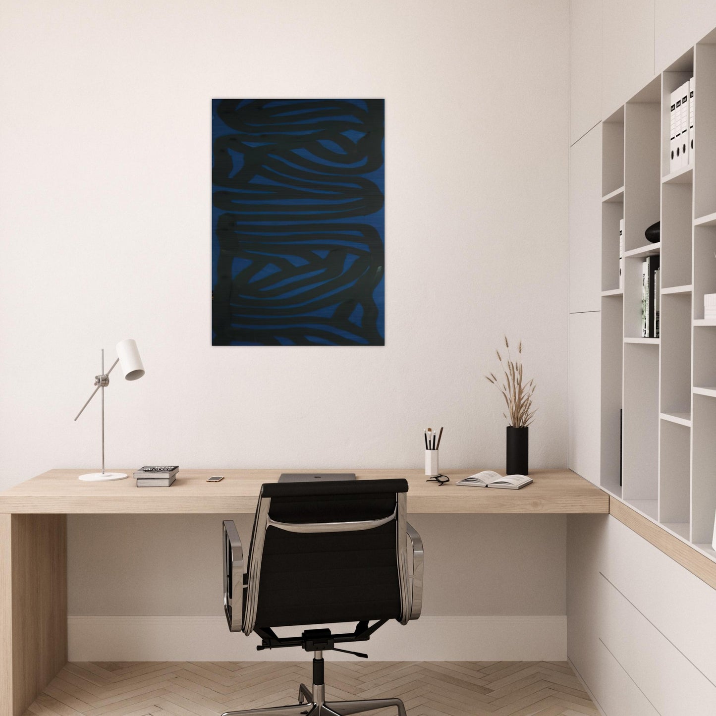 Blue Vertical - Sol LeWitt Brushed Aluminum Print - 70x100 cm / 28x40 inches | Sol LeWitt Aluminum Print | Sol LeWitt Prints