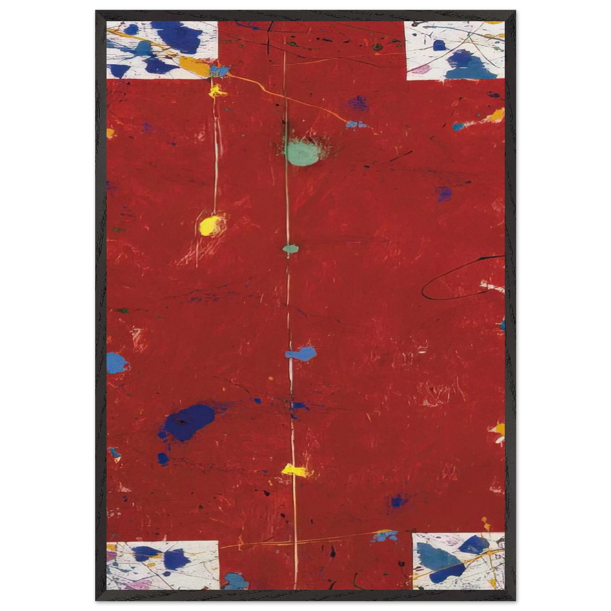Untitled  EXP SF 56-04  - Sam Francis 70x100 cm / 28x40 inches Framed Art Print – Black Wooden Frame