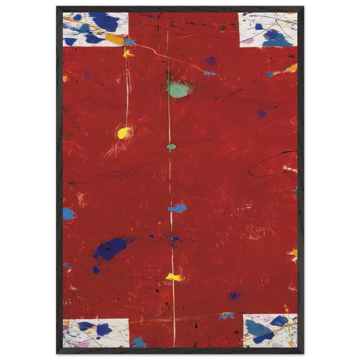 Untitled  EXP SF 56-04  - Sam Francis 70x100 cm / 28x40 inches Framed Art Print – Black Wooden Frame