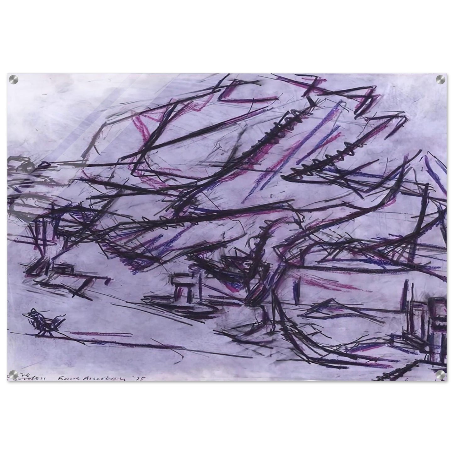 TREE AT TRETIRE - Frank Auerbach Acrylic Print - 70x100 cm / 28x40″ inches | Frank Auerbach Wall Art | Frank Auerbach Prints