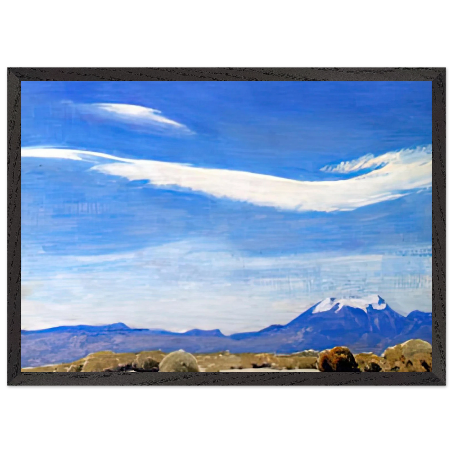 Maynard Dixon - THE CLOUD COACHELLA VALLEY CALIFORNIA 1940 Wall art - 28x43  cm / XL (11x17 inches) - Premium Wooden Framed Poster With Fine Art Paper-canvas - White frame