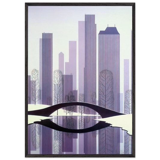 Central Park - Eyvind Earle 70x100 cm / 28x40 inches Framed Art Print – Black Wooden Frame