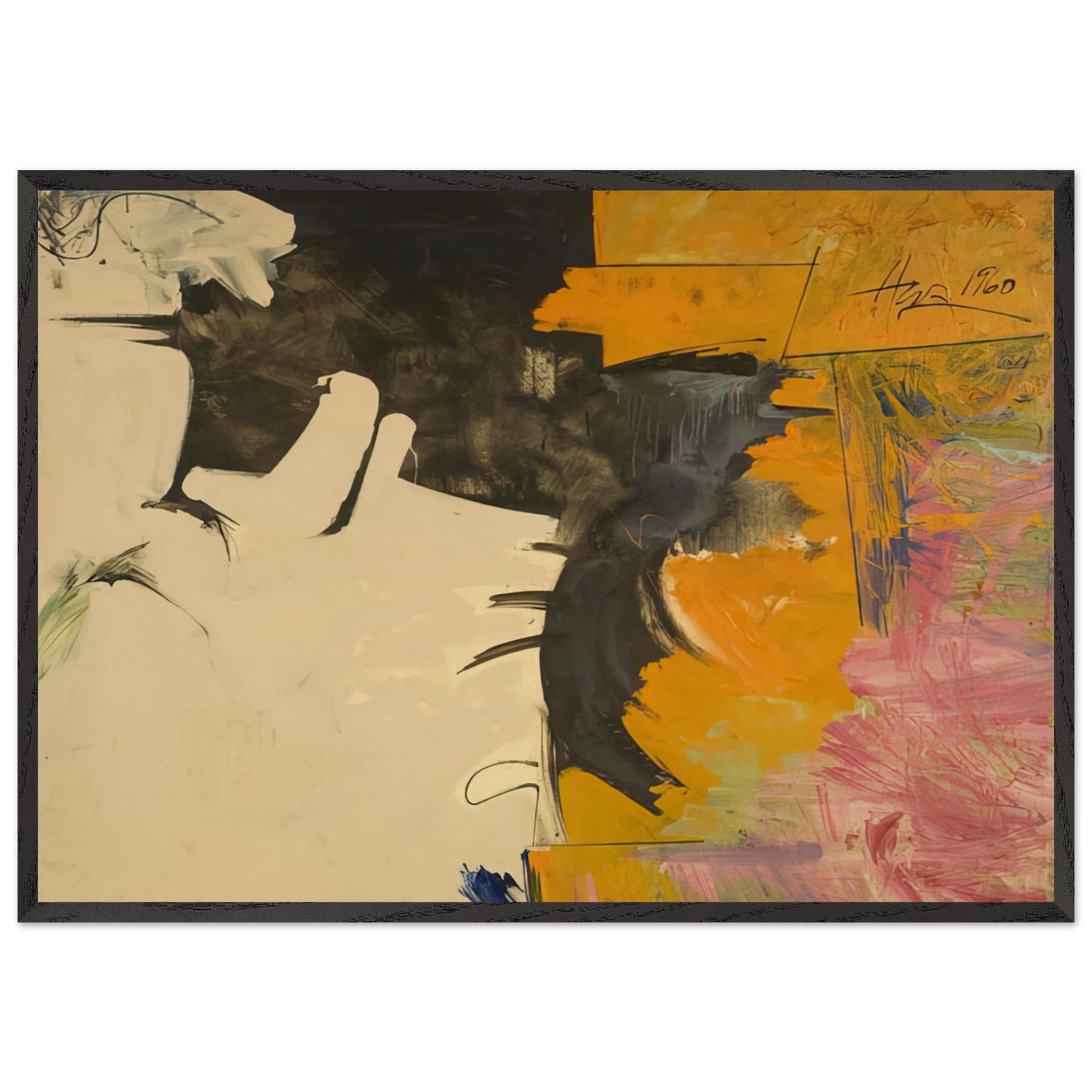 Psychoseismorama II - 1960 - Hassel Smith 70x100 cm / 28x40 inches Framed Art Print – Black Wooden Frame