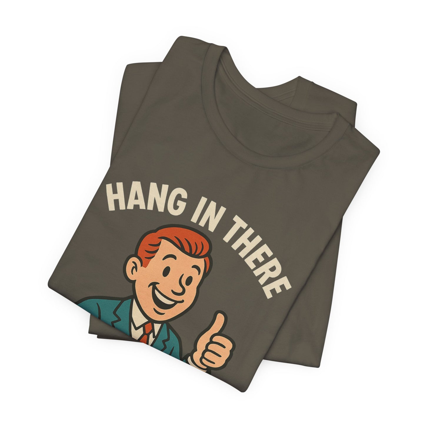 Lustiges T-Shirt mit sarkastischem Spruch: „Halt durch, es wird noch schlimmer.“ Schwarzer Humor, witziges Grafik-Shirt