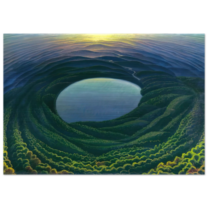 Lago umbro - 1942 - Gerardo Dottori Brushed Aluminum Print - 70x100 cm / 28x40 inches | Gerardo Dottori Aluminum Print | Gerardo Dottori Prints