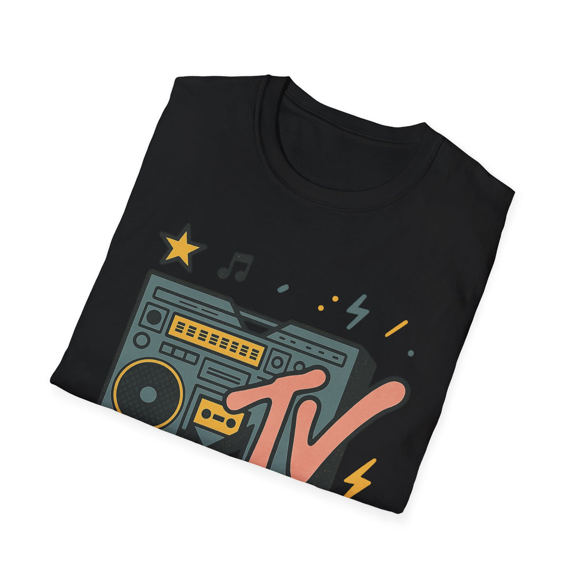 Retro MTV Vintage Leopardenmuster Musikfernsehen Grafik T-Shirt 80er 90er Throwback Unisex Band Shirt Animal Print Rock Style T-Shirt