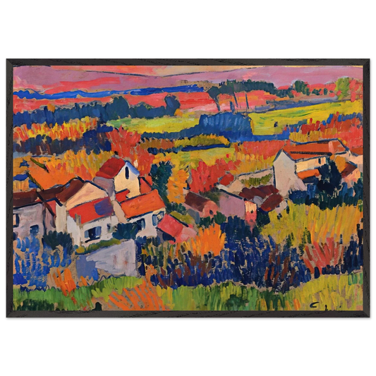 LANDSCAPE NEAR CHATOU 1904 1 - Andre Derain 70x100 cm / 28x40 inches Framed Art Print – Black Wooden Frame