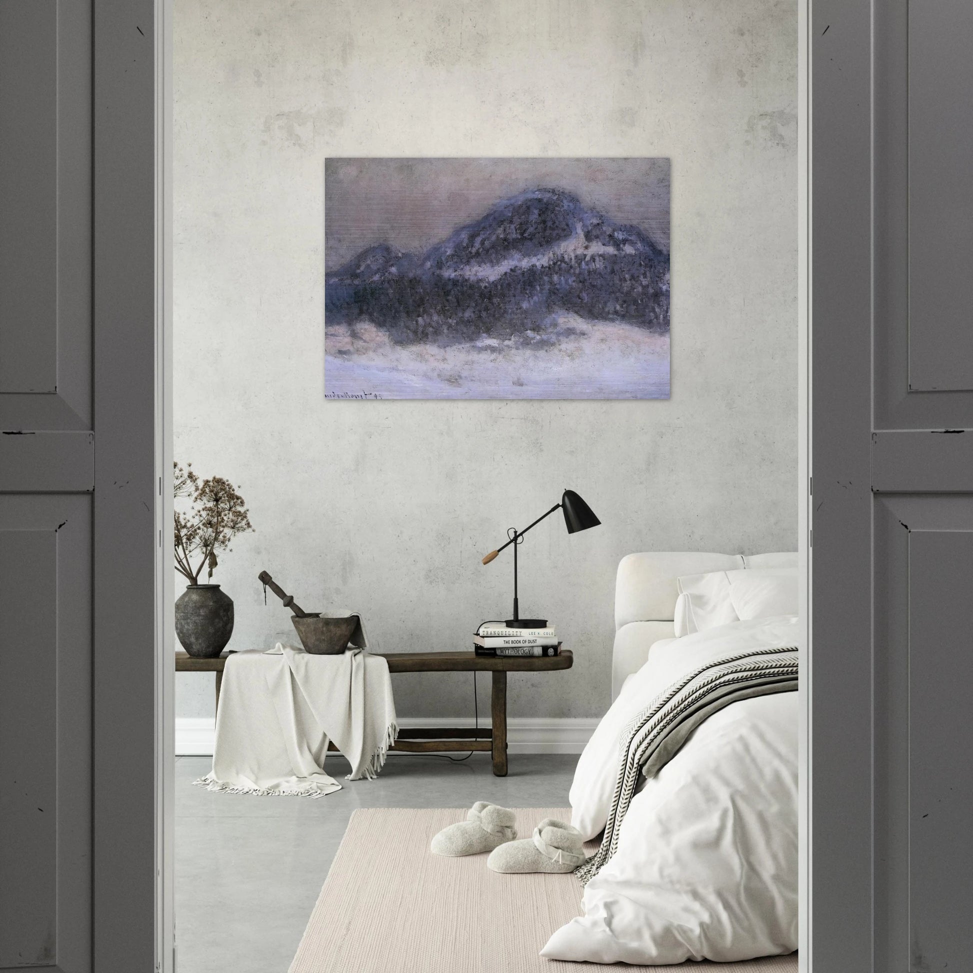 Mount Kolsaas in Misty Weather - claude monet Brushed Aluminum Print - 70x100 cm / 28x40 inches | claude monet Aluminum Print | claude monet Prints
