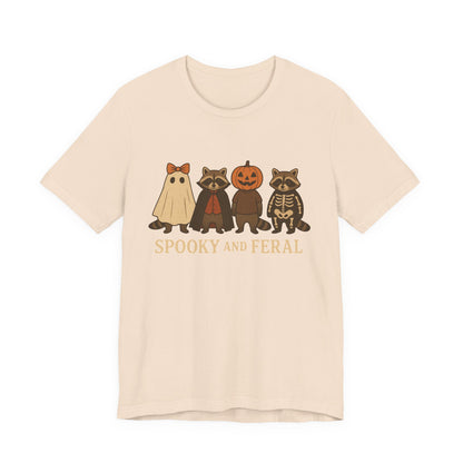 Gruseliges Waschbär-Shirt, lustiges Halloween-T-Shirt mit Grafik, süßes Vintage-Herbst-T-Shirt, trendiges Damen-Halloween-Shirt, T-Shirt mit wildem Waschbär-Motiv