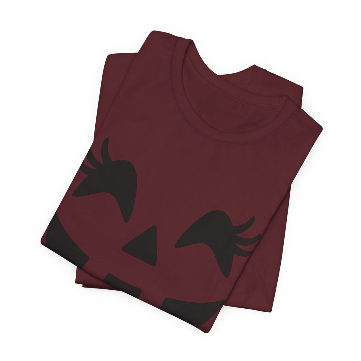 Jack O'Lantern Gesicht Kürbis Wimpern Halloween Damen Mädchen T-Shirt