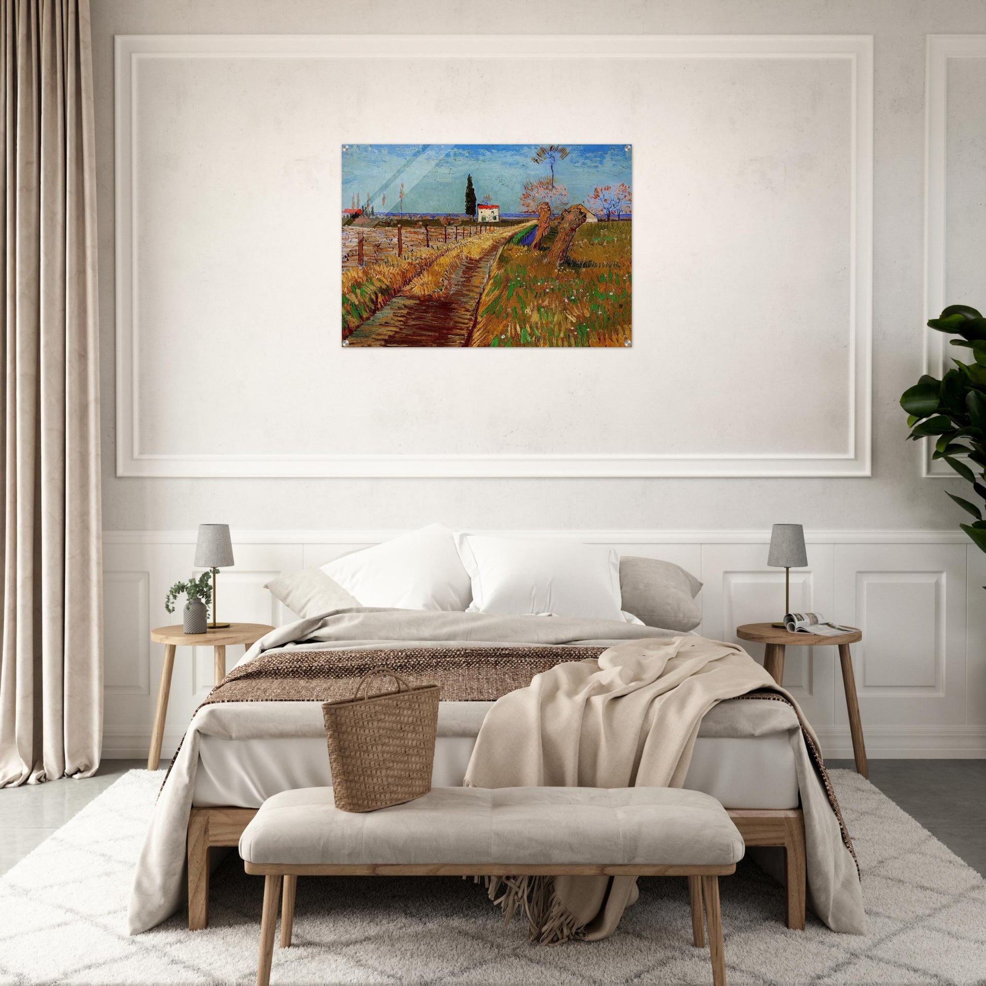 Path Through a Field with Willows - Vincent van Gogh Acrylic Print - 70x100 cm / 28x40″ inches | Vincent van Gogh Wall Art | Vincent van Gogh Prints