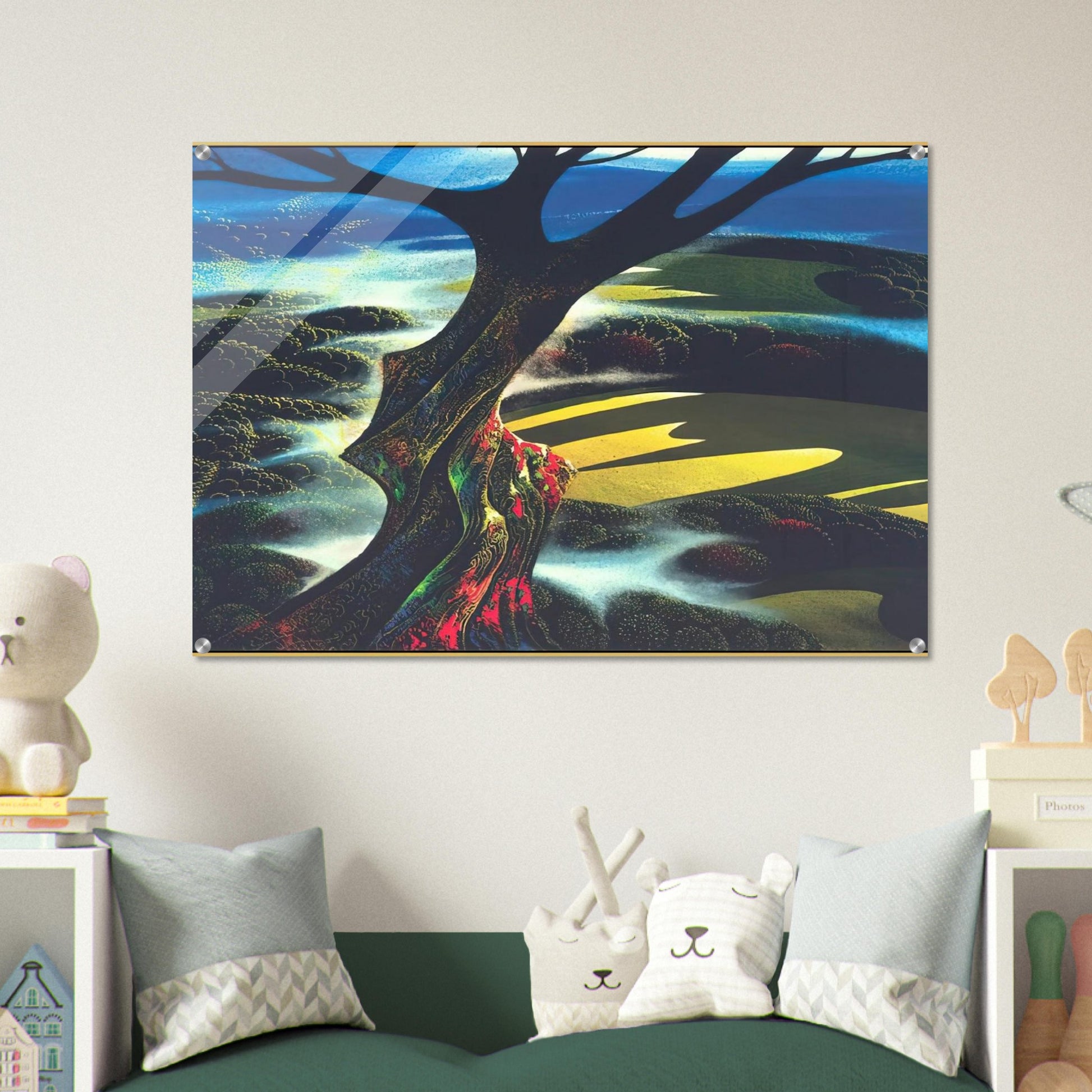 Autumn Shadows - Eyvind Earle Acrylic Print - 70x100 cm / 28x40″ inches