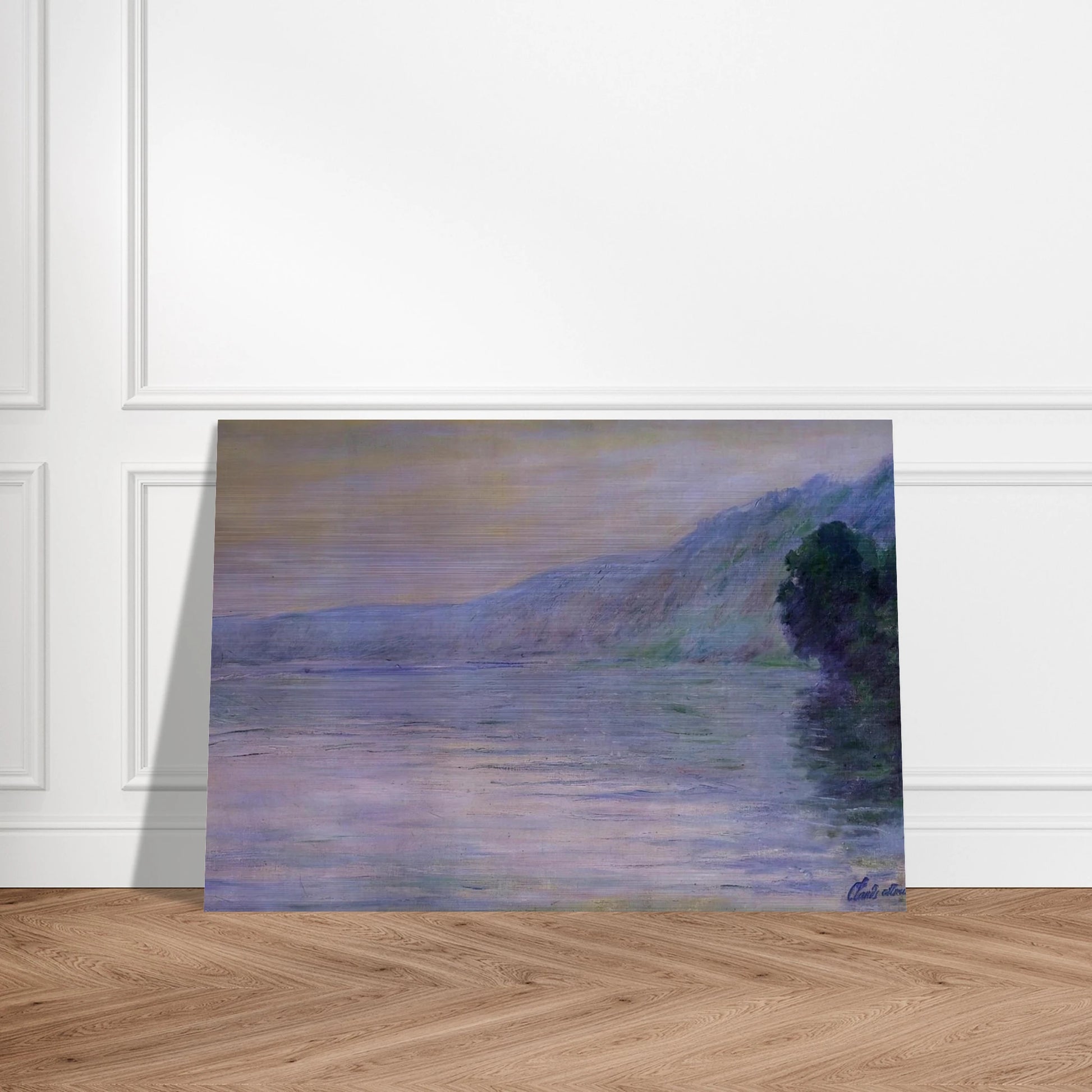 The Seine at Port-Villez, Blue Effect - claude monet Brushed Aluminum Print - 70x100 cm / 28x40 inches | claude monet Aluminum Print | claude monet Prints
