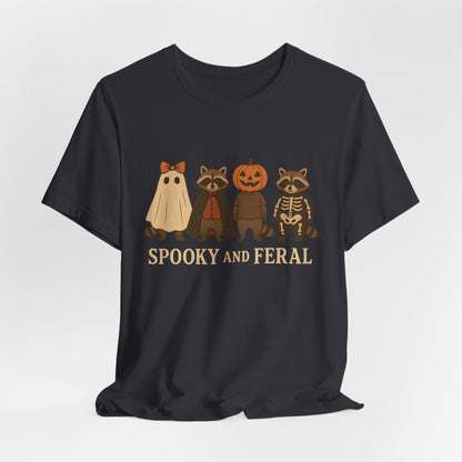 Gruseliges Waschbär-Shirt, lustiges Halloween-T-Shirt mit Grafik, süßes Vintage-Herbst-T-Shirt, trendiges Damen-Halloween-Shirt, T-Shirt mit wildem Waschbär-Motiv