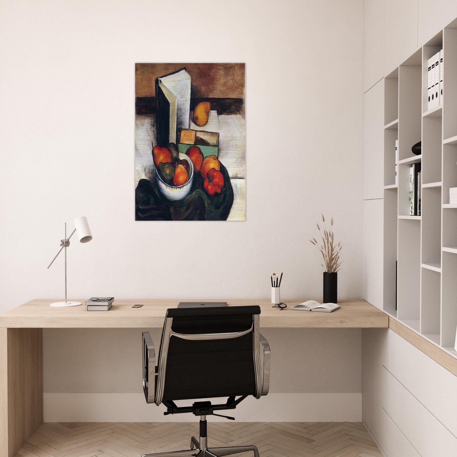 STILL LIFE WITH FRUIT AND VEGETABLES - Thomas Hart Benton Brushed Aluminum Print - 70x100 cm / 28x40 inches | Thomas Hart Benton Aluminum Print | Thomas Hart Benton Prints