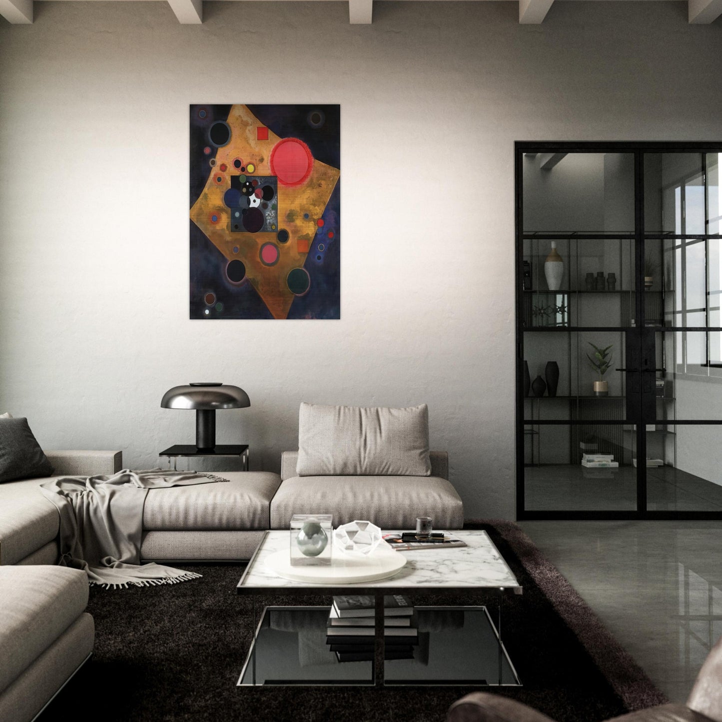 ACCENT ON ROSE 1926 - Wassily Kandinsky Brushed Aluminum Print - 70x100 cm / 28x40 inches | Wassily Kandinsky Aluminum Print | Wassily Kandinsky Prints