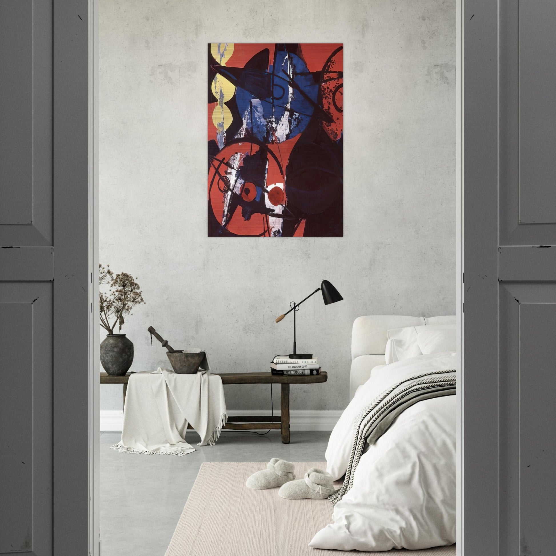 Blaufeuer - 1964 - Ernst Wilhelm Nay Brushed Aluminum Print - 70x100 cm / 28x40 inches | Ernst Wilhelm Nay Aluminum Print | Ernst Wilhelm Nay Prints