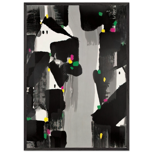 Houses of the South - 2007 - Wu Guanzhong 70x100 cm / 28x40 inches Framed Art Print – Black Wooden Frame