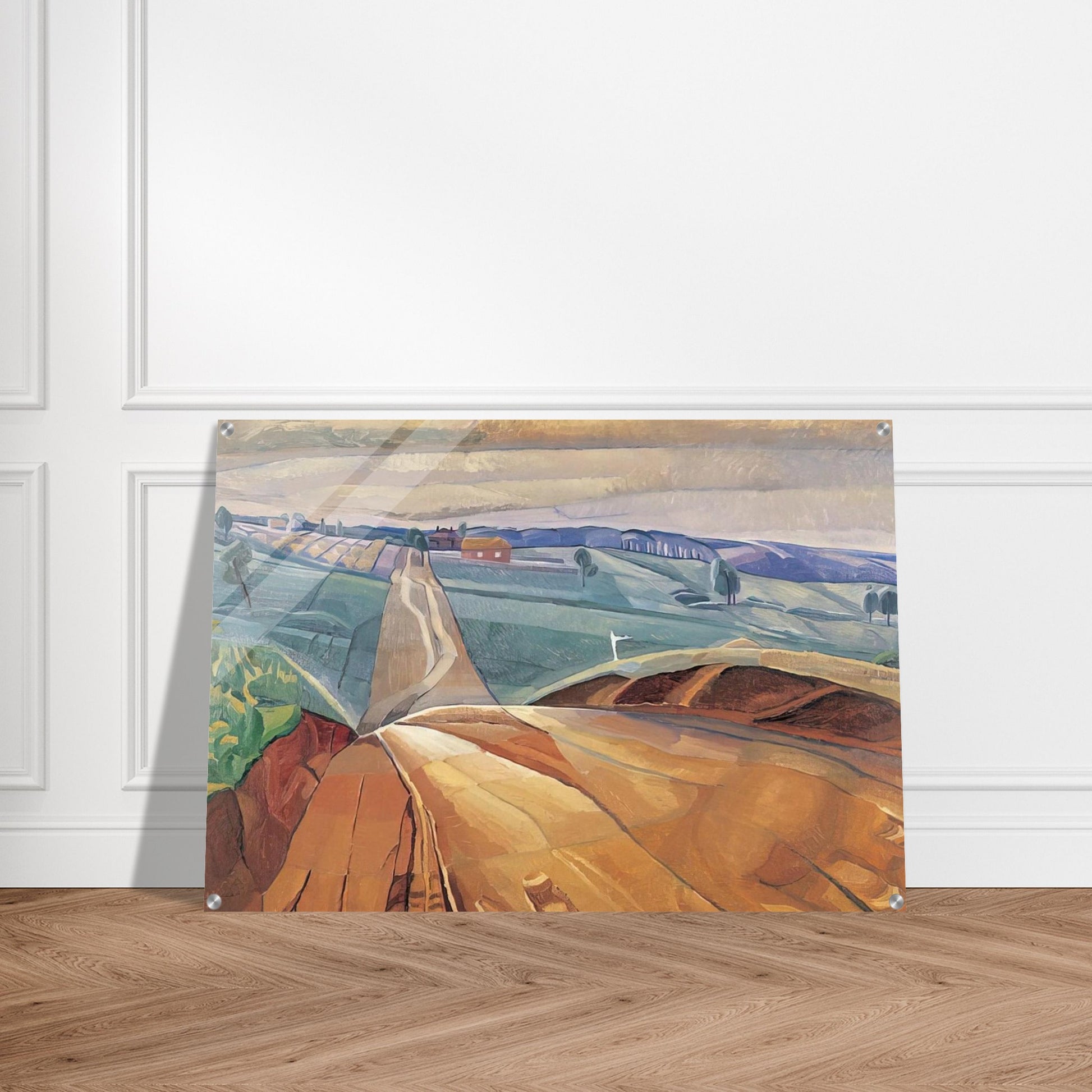 Landscape at Pentecost - 1929 - Grace Cossington Smith Acrylic Print - 70x100 cm / 28x40″ inches | Grace Cossington Smith Wall Art | Grace Cossington Smith Prints