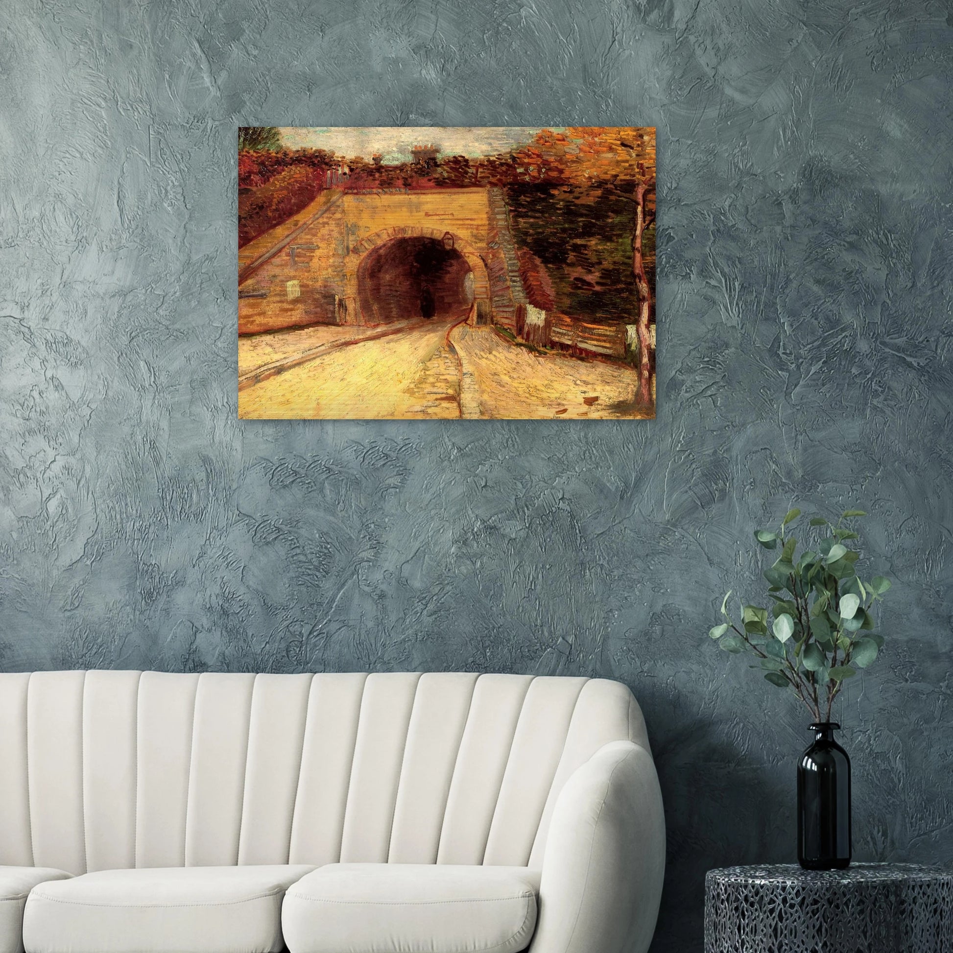 Roadway with Underpass The Viaduct - Vincent van Gogh Brushed Aluminum Print - 70x100 cm / 28x40 inches | Vincent van Gogh Aluminum Print | Vincent van Gogh Prints