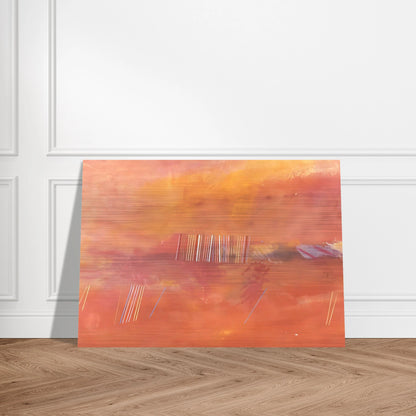 Orange Line Painting - 1969 - Ronnie Landfield Brushed Aluminum Print - 70x100 cm / 28x40 inches | Ronnie Landfield Aluminum Print | Ronnie Landfield Prints