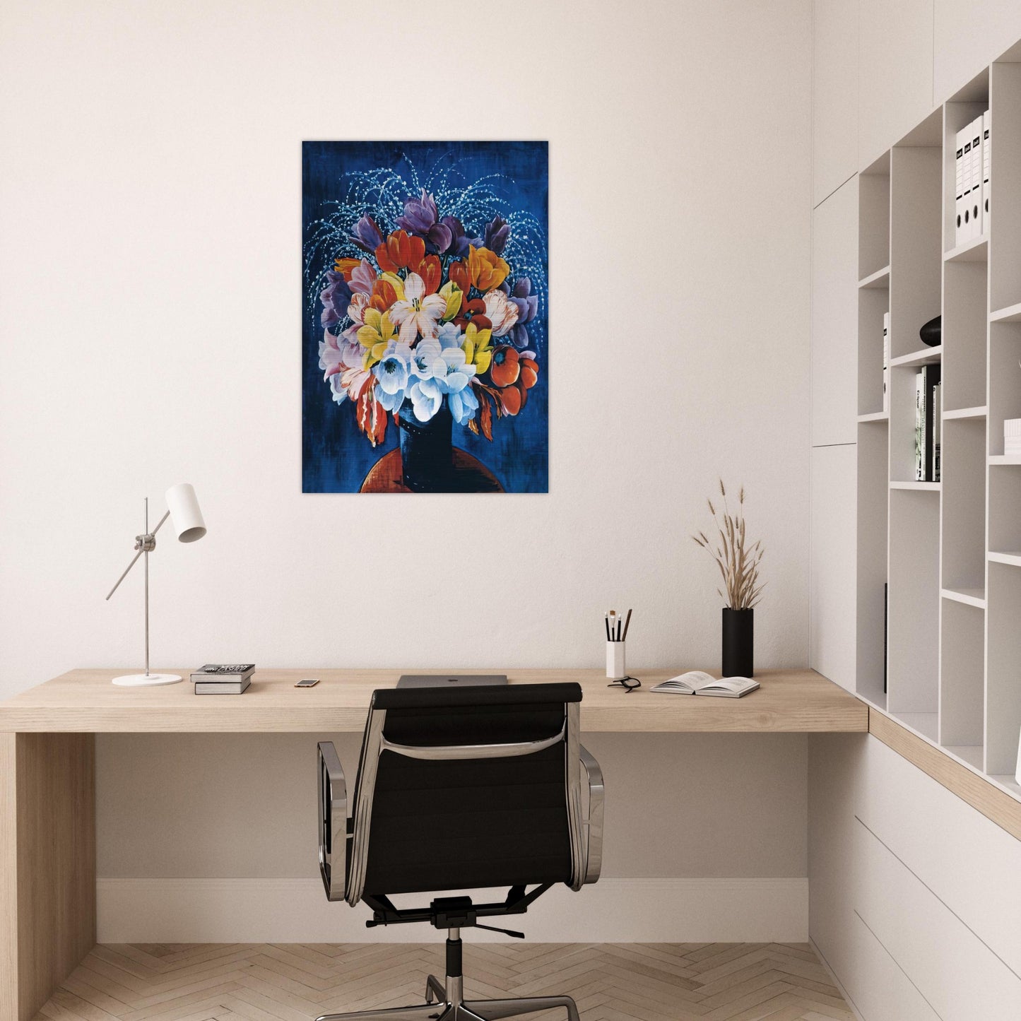 BOUQUET OF TULIPS - Moise Kisling Brushed Aluminum Print - 70x100 cm / 28x40 inches | Moise Kisling Aluminum Print | Moise Kisling Prints