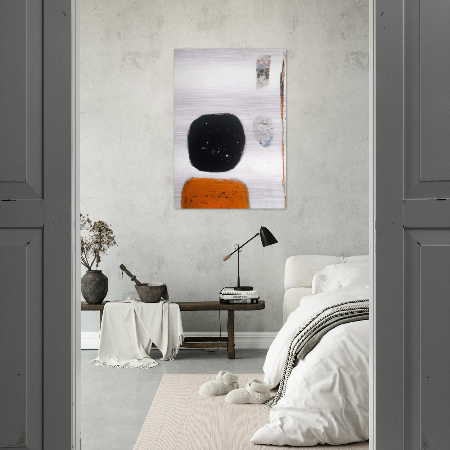 Orange, Black and White - 1960 - William Scott Brushed Aluminum Print - 70x100 cm / 28x40 inches | William Scott Aluminum Print | William Scott Prints