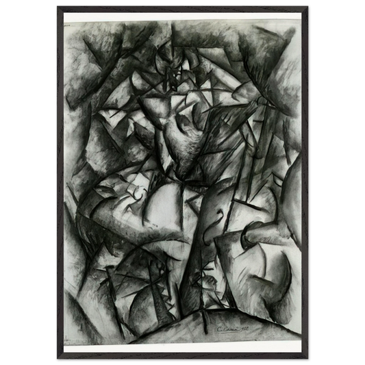 CONCERT CAFE 1912 - Carlo Carra 70x100 cm / 28x40 inches Framed Art Print – Black Wooden Frame