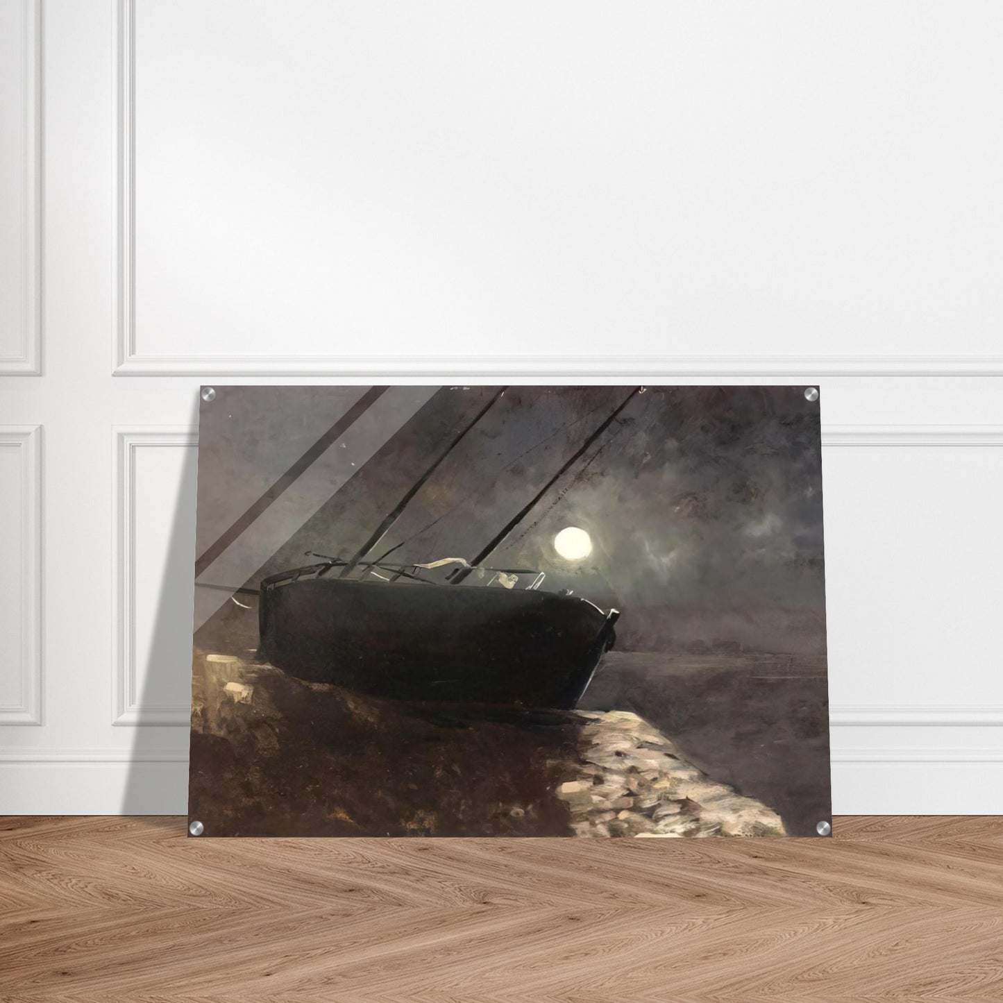 BOAT IN THE MOONLIGHT - Odilon Redon Acrylic Print - 70x100 cm / 28x40″ inches