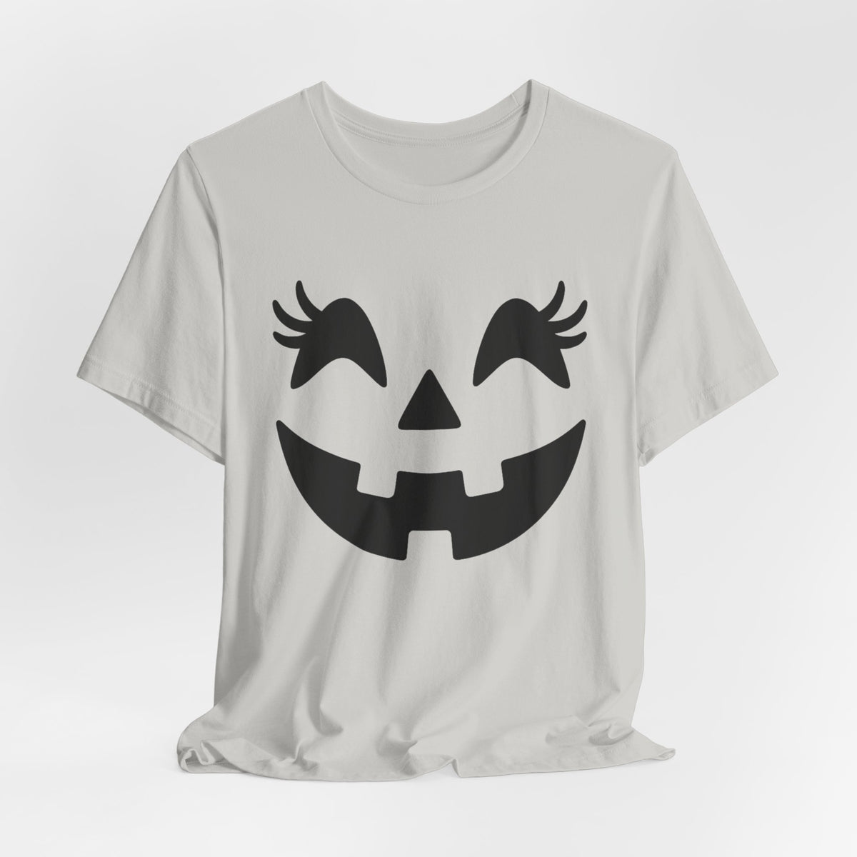 Jack O'Lantern Gesicht Kürbis Wimpern Halloween Damen Mädchen T-Shirt