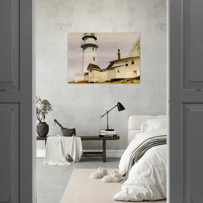 Light at Two lights - Edward Hopper Brushed Aluminum Print - 70x100 cm / 28x40 inches | Edward Hopper Aluminum Print | Edward Hopper Prints