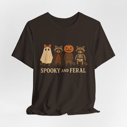 Gruseliges Waschbär-Shirt, lustiges Halloween-T-Shirt mit Grafik, süßes Vintage-Herbst-T-Shirt, trendiges Damen-Halloween-Shirt, T-Shirt mit wildem Waschbär-Motiv