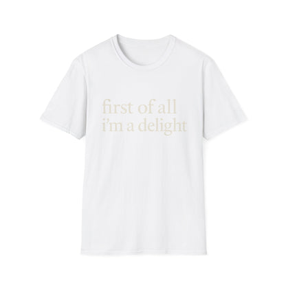 „Zuallererst bin ich eine Freude“-Shirt, lustiges T-Shirt mit Spruch für Frauen, freches T-Shirt mit witzigem Grafikdruck, Geschenkidee für die beste Freundin
