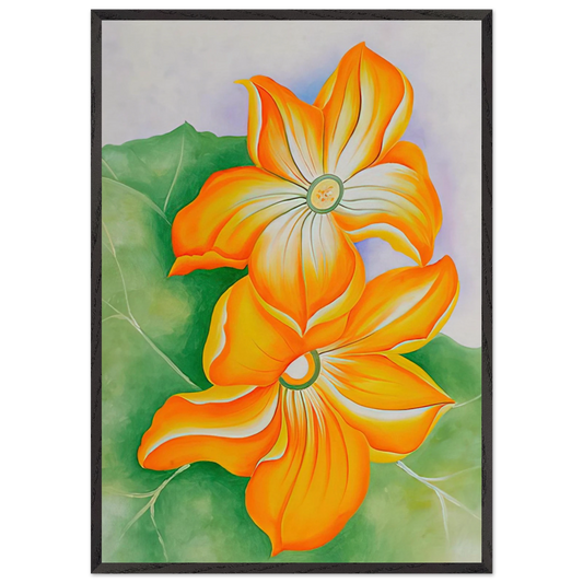 Squash Blossoms - Georgia OKeeffe 70x100 cm / 28x40 inches Framed Art Print – Black Wooden Frame