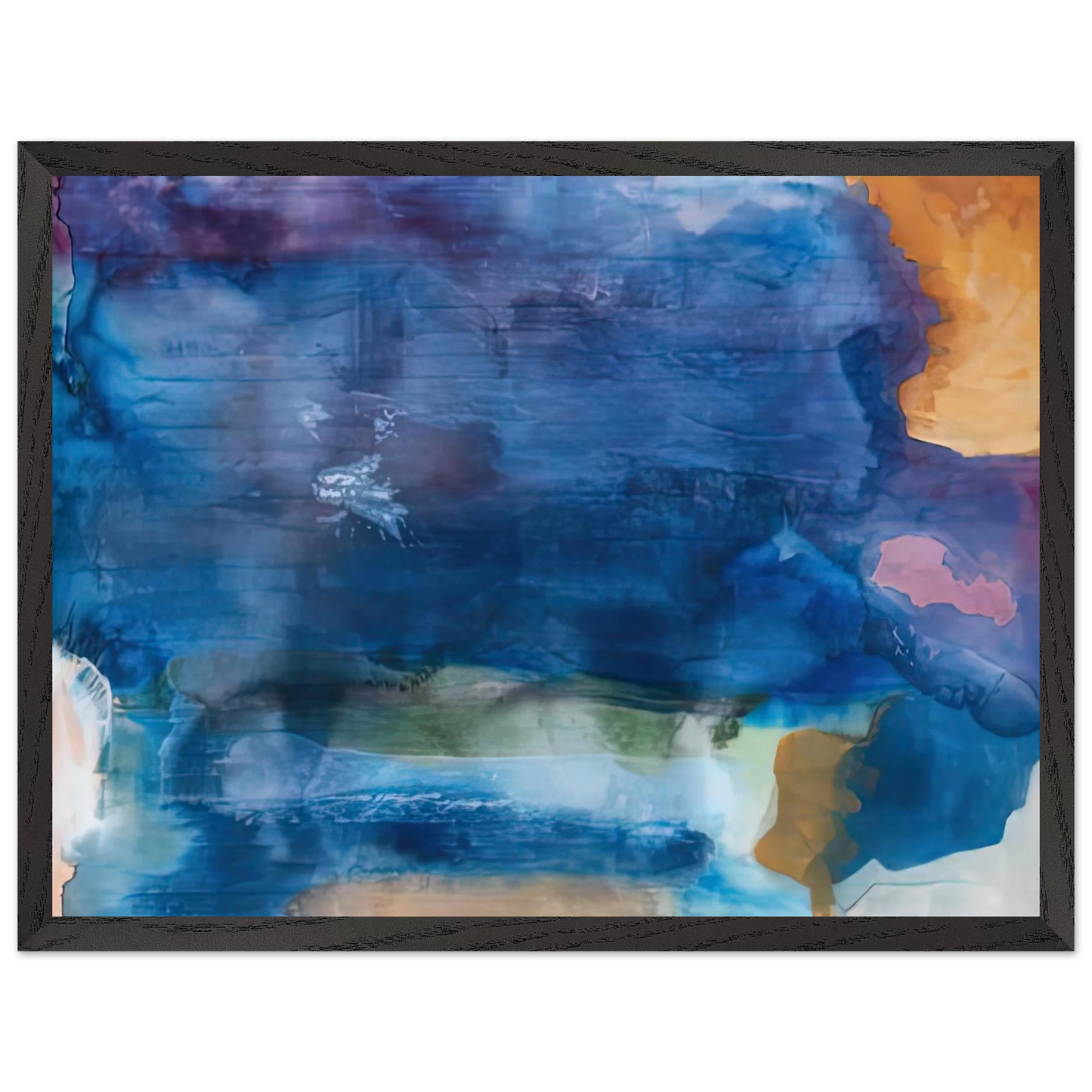 Helen Frankenthaler - Riverhead, 1963-64- Wall Art - 21x29.7 cm / 8x12" - Premium Wooden Framed Poster With Fine Art Paper-canvas - Black frame