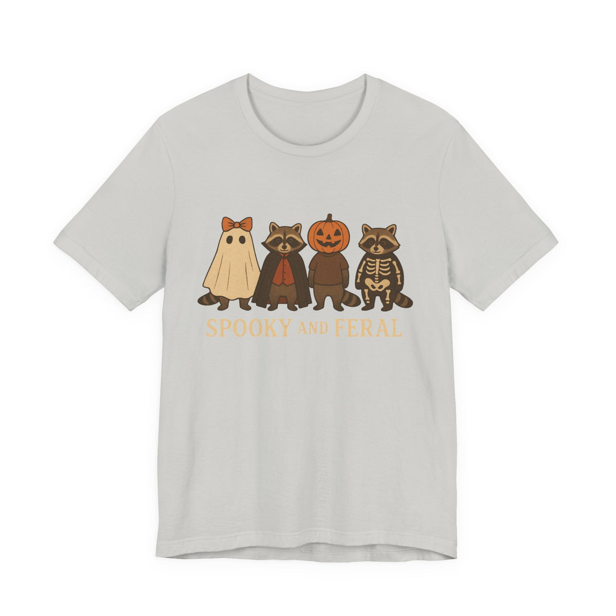 Gruseliges Waschbär-Shirt, lustiges Halloween-T-Shirt mit Grafik, süßes Vintage-Herbst-T-Shirt, trendiges Damen-Halloween-Shirt, T-Shirt mit wildem Waschbär-Motiv