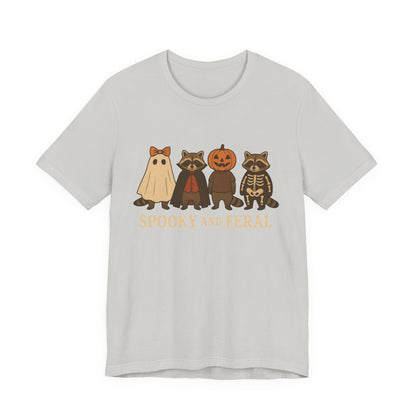Gruseliges Waschbär-Shirt, lustiges Halloween-T-Shirt mit Grafik, süßes Vintage-Herbst-T-Shirt, trendiges Damen-Halloween-Shirt, T-Shirt mit wildem Waschbär-Motiv