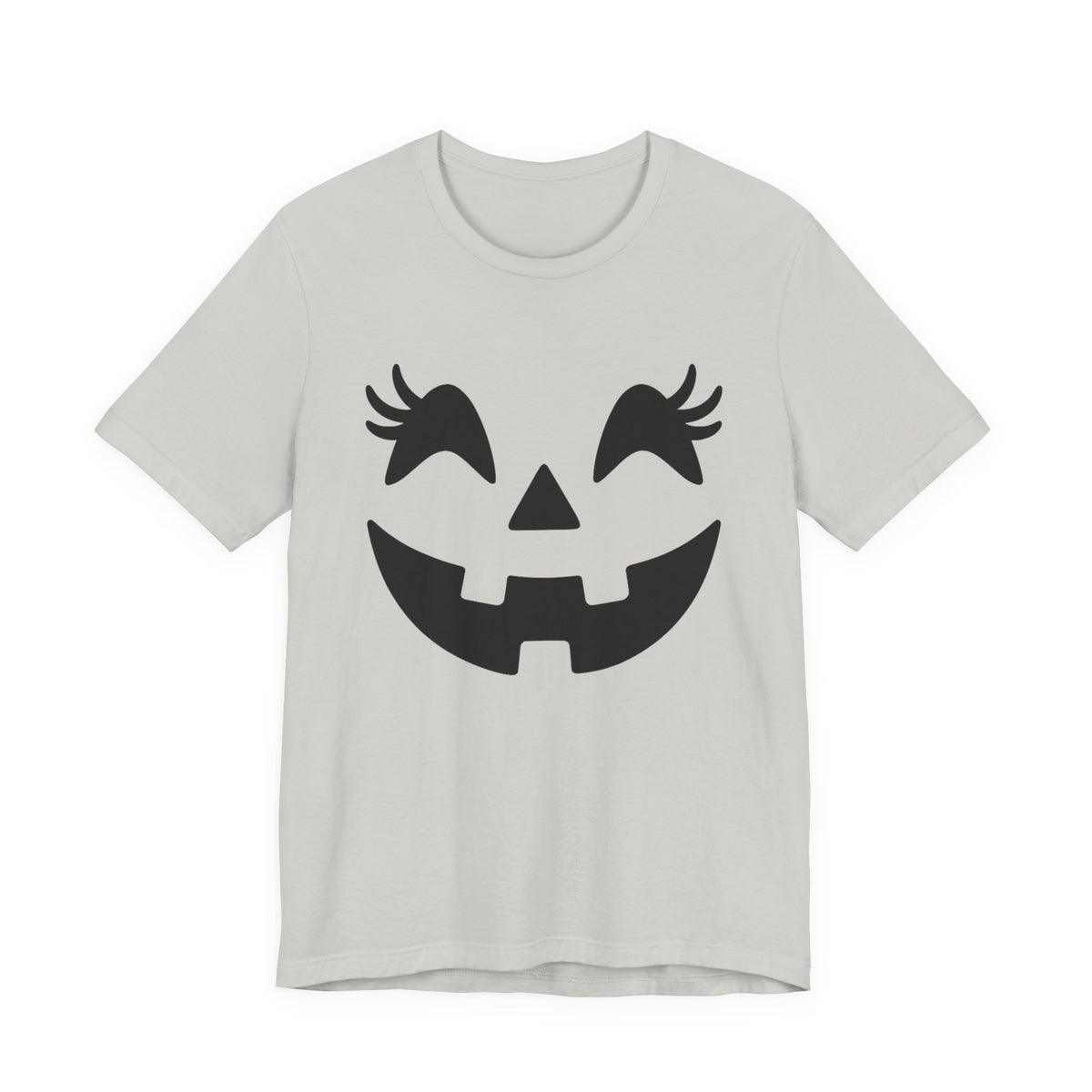 Jack O'Lantern Gesicht Kürbis Wimpern Halloween Damen Mädchen T-Shirt