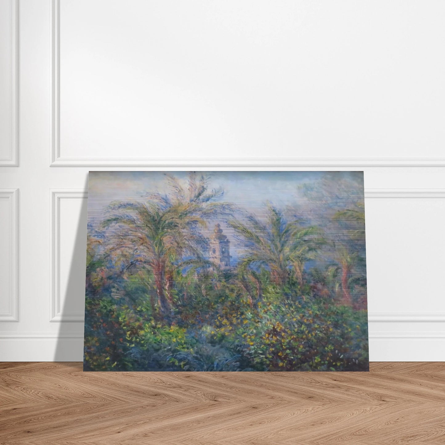 Garden in Bordighera, Impression of Morning - claude monet Brushed Aluminum Print - 70x100 cm / 28x40 inches | claude monet Aluminum Print | claude monet Prints