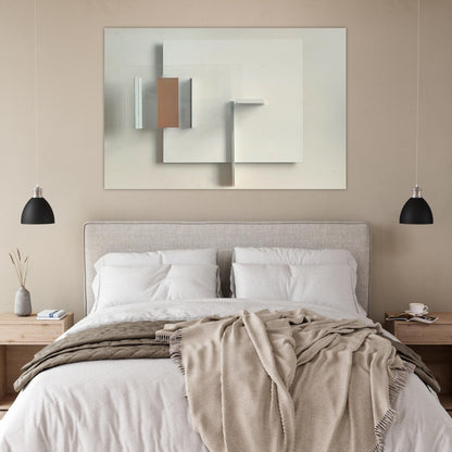 Abstract in White, Black and Ochre - 1962 - Victor Pasmore Art Prints - 100x150 cm / 40x60″ inches | Victor Pasmore Poster | Victor Pasmore Prints