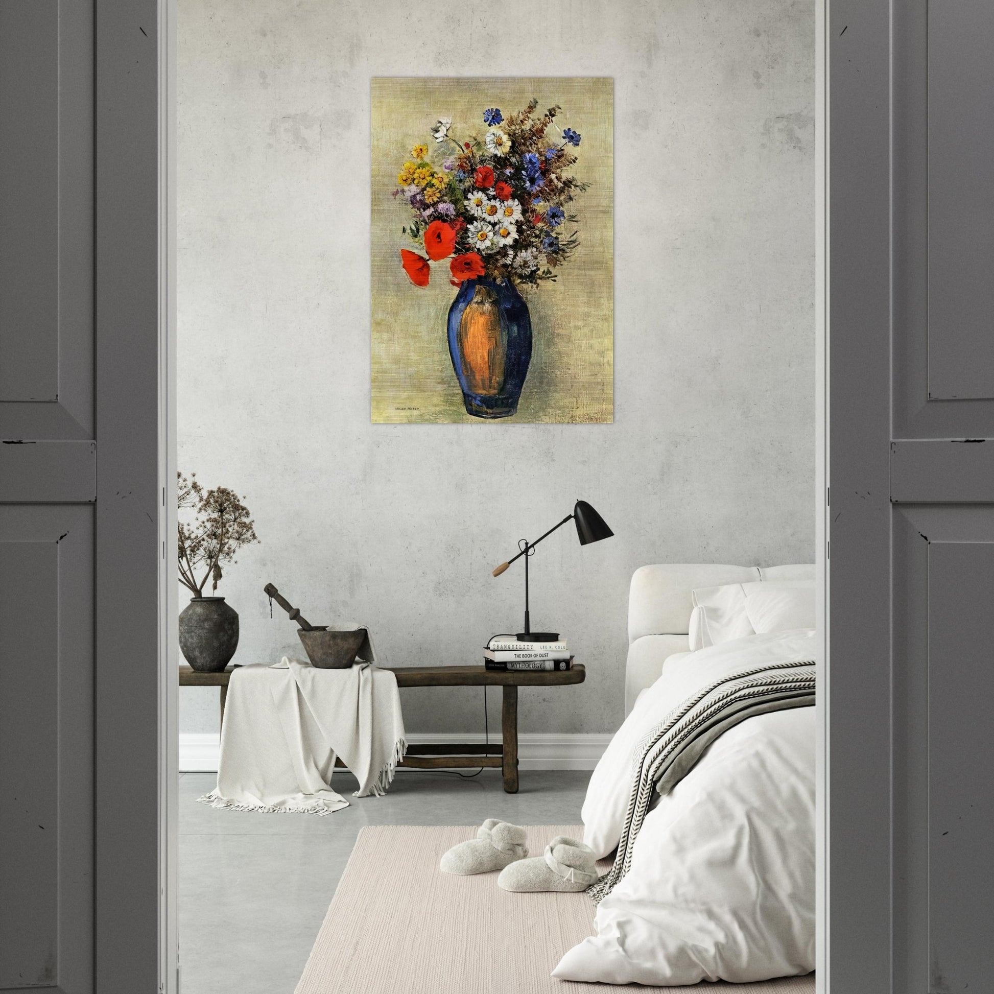 VASE OF FLOWERS 2 - Odilon Redon Brushed Aluminum Print - 70x100 cm / 28x40 inches | Odilon Redon Aluminum Print | Odilon Redon Prints