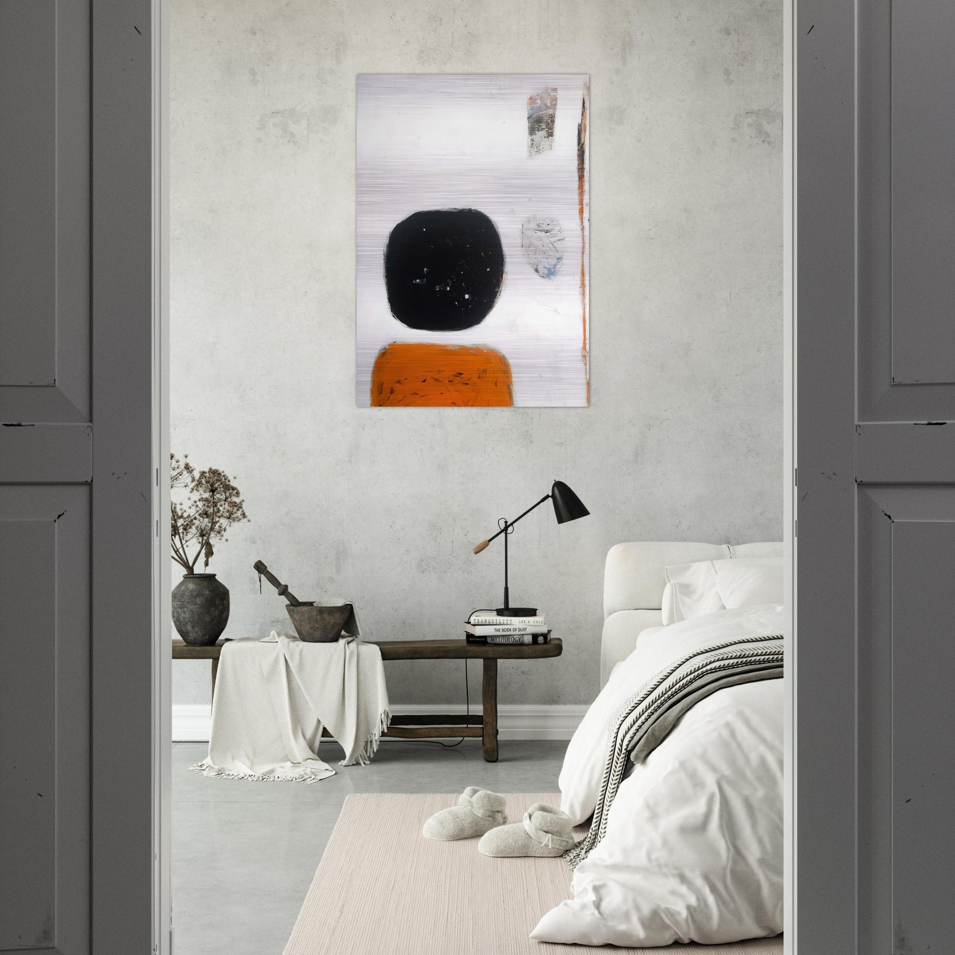 Orange, Black and White - 1960 - William Scott Brushed Aluminum Print - 70x100 cm / 28x40 inches | William Scott Aluminum Print | William Scott Prints