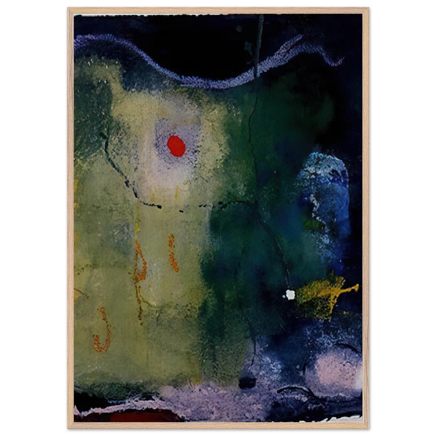 Helen Frankenthaler - The Other Side of the Moon - 1995 Wall art - 60x80 cm / 24x32 inches - Premium Wooden Framed Poster With Fine Art Paper-canvas - Black frame